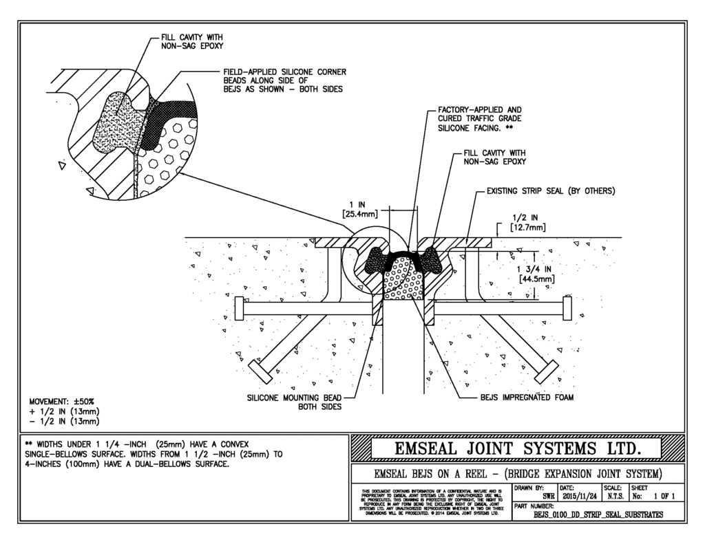 Bridge Expansion Joint CAD Details BEJS Bridge Expansion Joint System