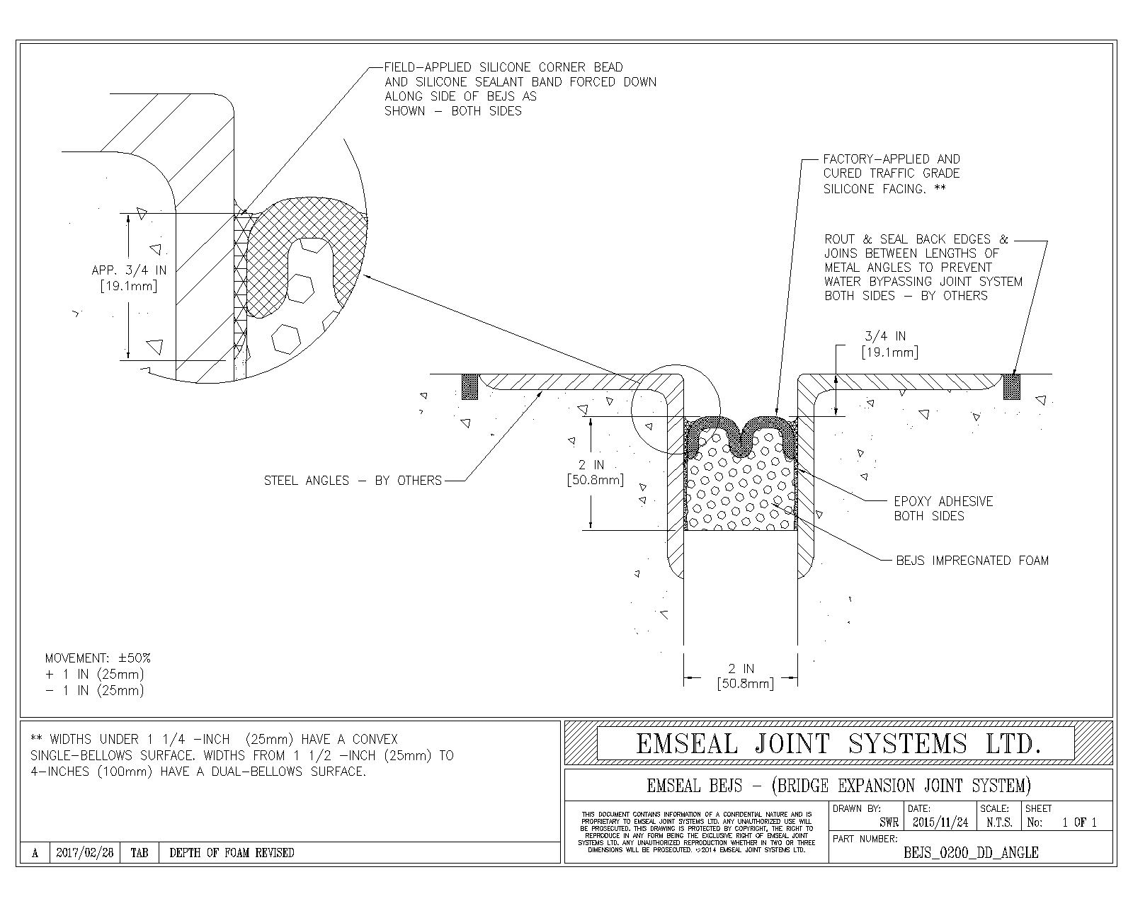Bridge Expansion Joint CAD Details BEJS Bridge Expansion Joint System