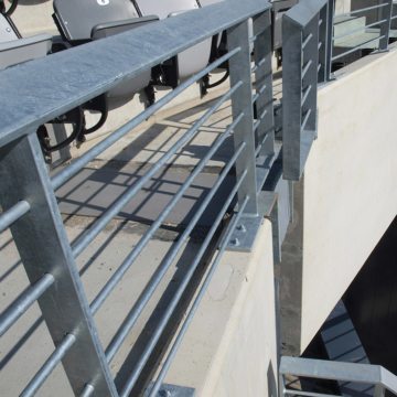 Custom, continuously-coated closure pieces in the SJS SYSTEM were made for each condition. Each of these termination pieces runs up, over down the face of each bowl fascia.