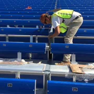 Custom-90's make stadium expansion joint sealing easy to execute while ensuring continuity of seal through tread and riser plane changes.