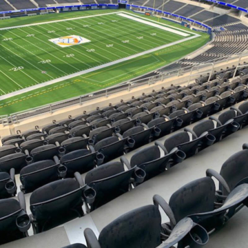 Heavy duty seismic expansion joints in seating section at LA Rams SoFi Stadium by Sika Emseal